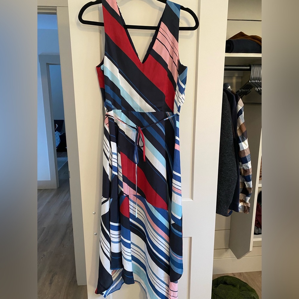 Adelyn Rae Multicolor Striped Asymmetrical Dress - Picture 3 of 7